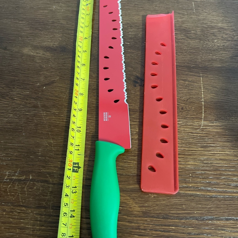 Kuhn Rikon Watermelon Knife w/ Sheath | 11” Serrated Fruit Knife